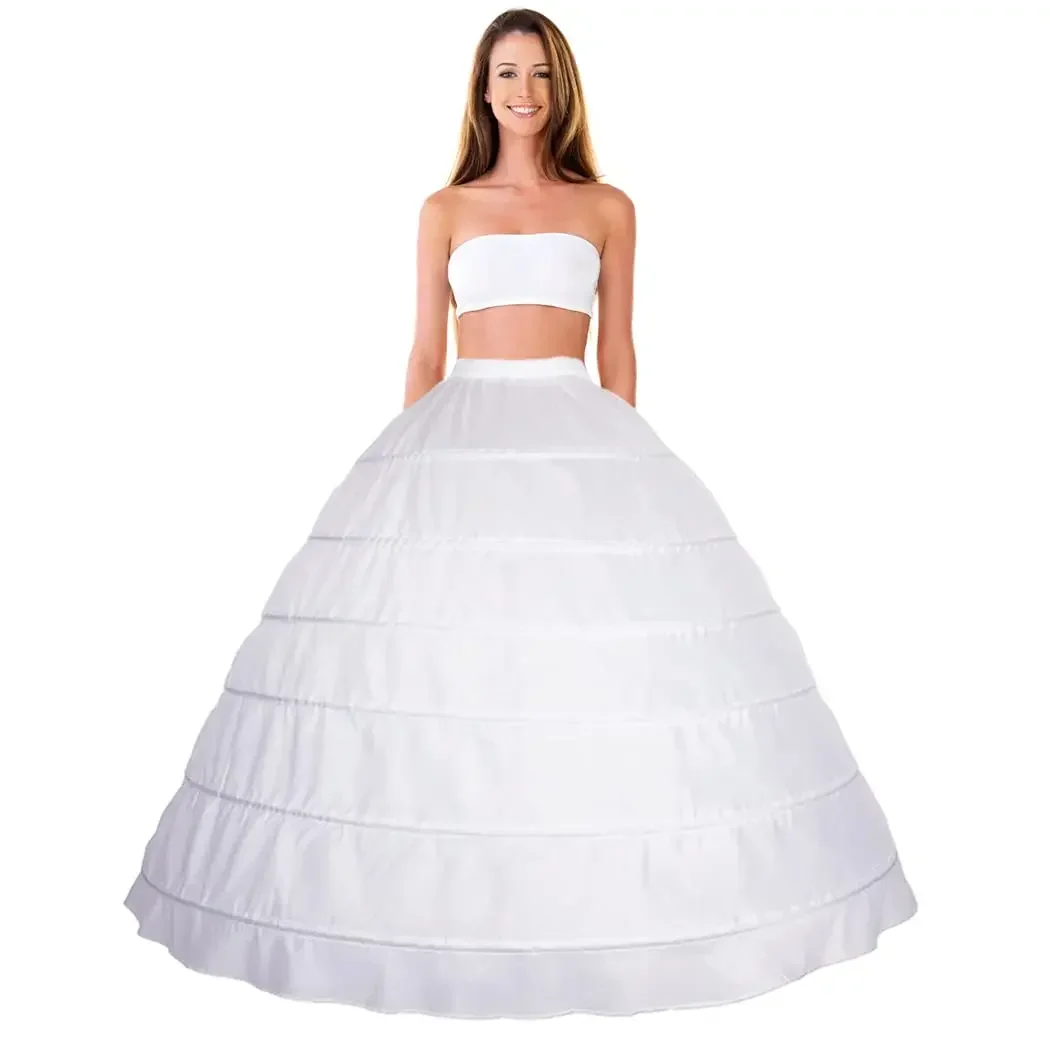 Long Crinoline Petticoat A-line Petticoat Underskirt for Wedding Bridal Dress Ball Gown White 2023