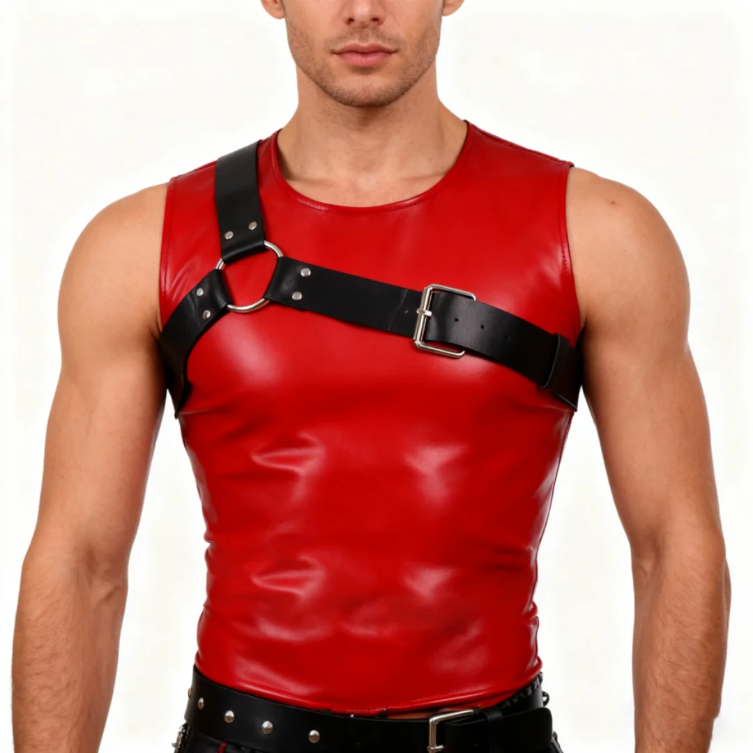 Gothic Chest Belt for Men Tough Guy Harness Chest Chain Adjustable Shoulder Belt Body  Accessories Bar Party Clubwear Belt