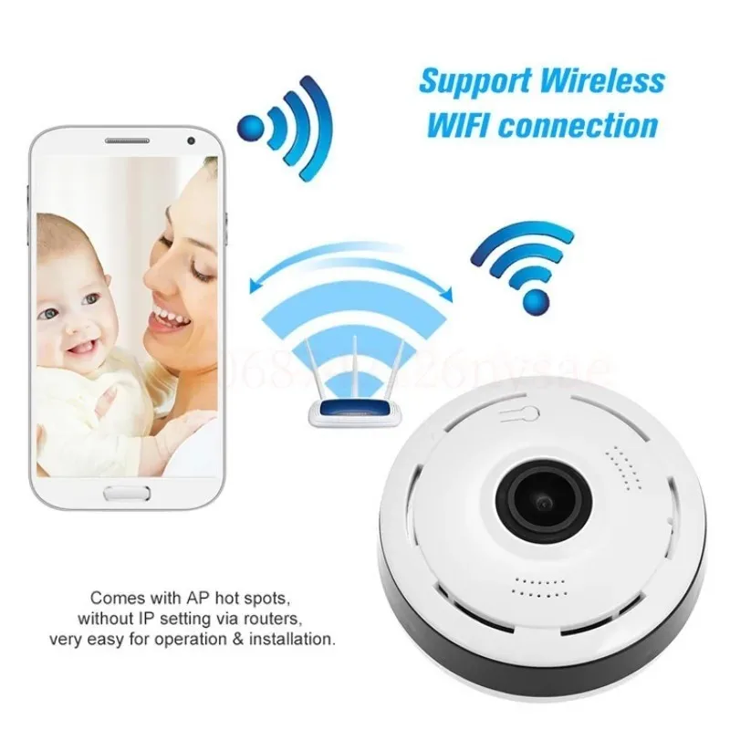 HD Mini Camera 360 ° Panoramic View Two-way Voice IP Camera 2MP Video Survalance Home Security Protection Wifi Wireless Cameras