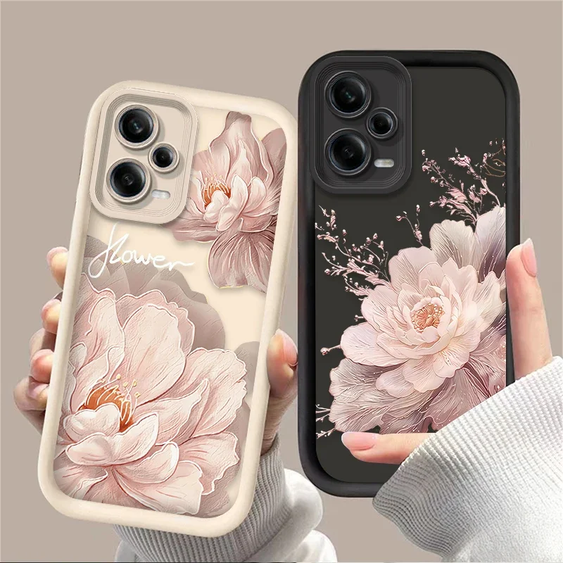 Case for Xiaomi Redmi Note 13 12 11 Pro Plus 4G 5G 12S 11S 10S 10 9 9S Redmi 14C 13C 12C A3 12 Nice Oil Painting Lotus Flower