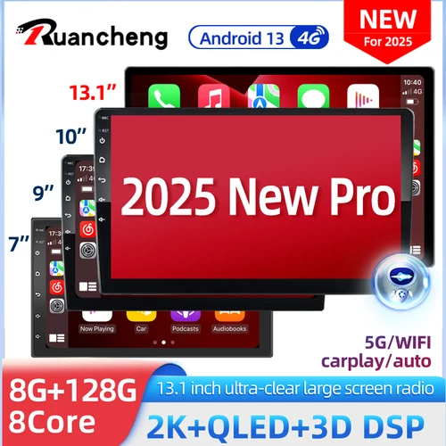 Android 13 2 Din Radio de coche carpla Auto 7 9 10 13,1 pulgadas Universal WIFI GPS Audio reproductor Multimedia para Nissan Toyota Kia Honda