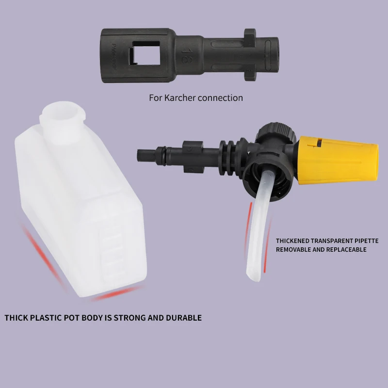 400ml Foam Lance For High Pressure Washer Square Snow Foam Generator For Karcher Lavor Pressure Car Wash Connect Wash Gun To Use