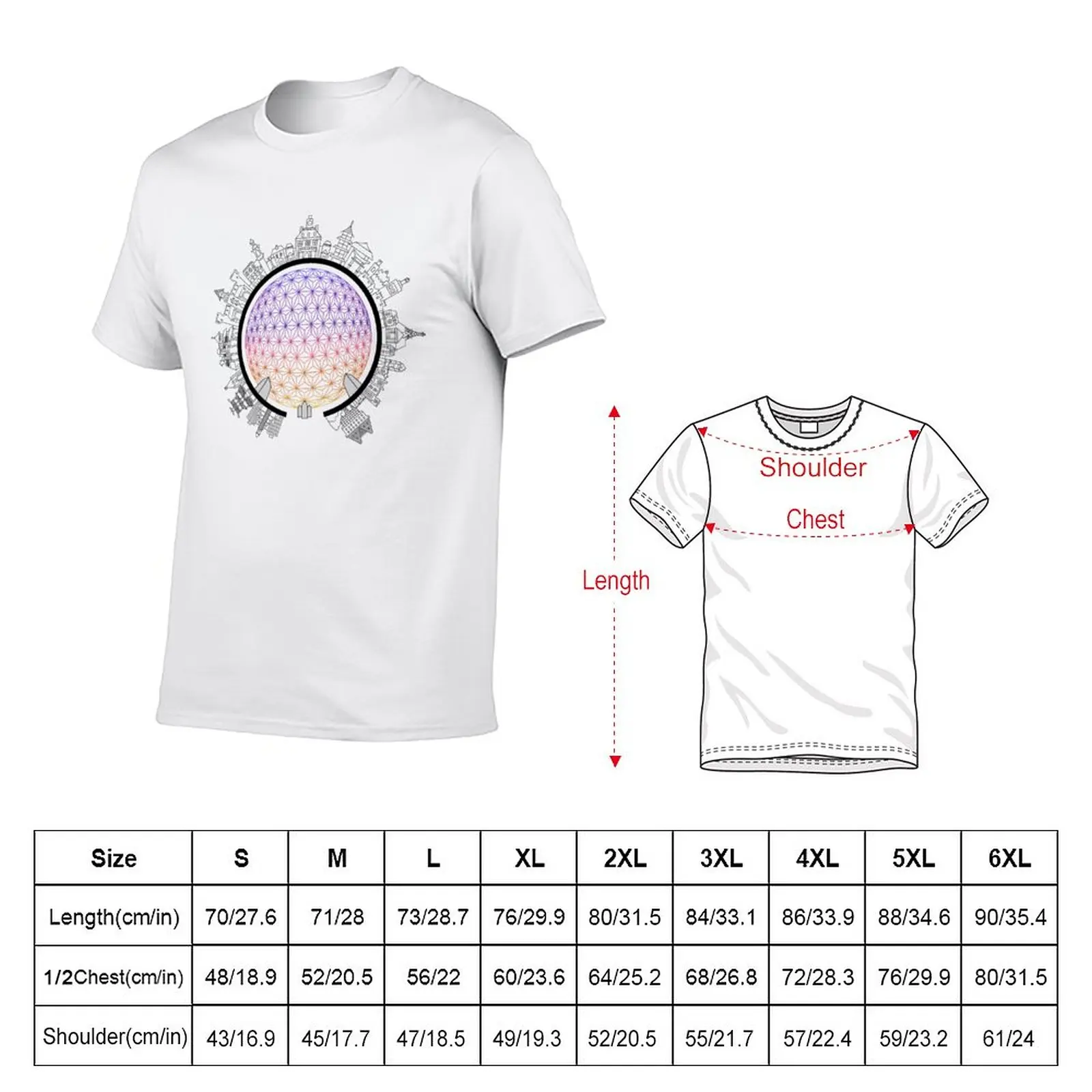 T-shirt Epcot na całym świecie szybkoschnące białe dla chłopców hipisowskie ubrania męskie bawełniane koszulki