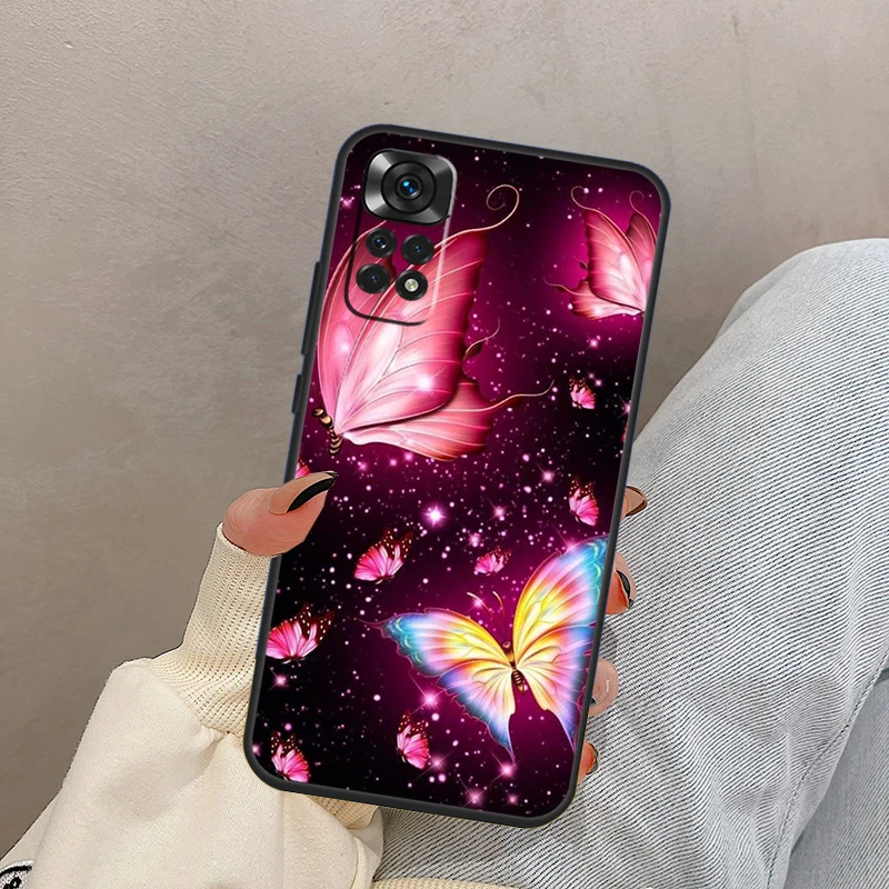 فراشة سوداء جميلة لشاومي ريدمي نوت 13 10 12 11 14 برو 11S 12S حافظة لهاتف ريدمي 15 13C 12C 14C 10C 15C