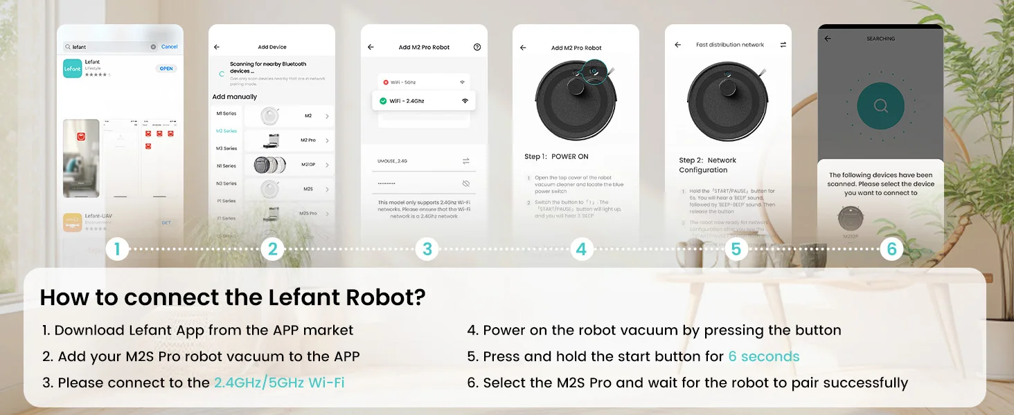 Lefant M2S Pro Roboter-Staubsauger- und Wisch-Kombination, 8 Wochen selbstentleerend, 10000 Pa Saugleistung, LiDAR-Navigations-Roboterstaubsauger, 240 Minuten – Detail 16