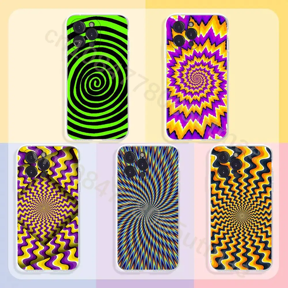 Moving Spiral Art Phone Case For iPhone17,16,15,14,13,12,11,Pro,Xs,Max,Mini,Plus Antislip Shockproof Hard