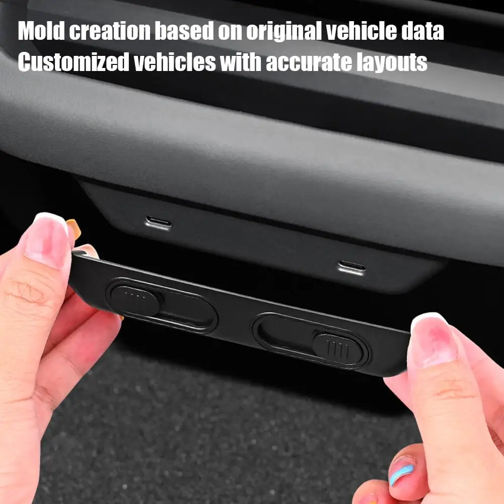 

USB Port Protective Cover For Tesla Model Y Juniper 2025 Highland ABS Slide - Switch Panel DustProof I8P0