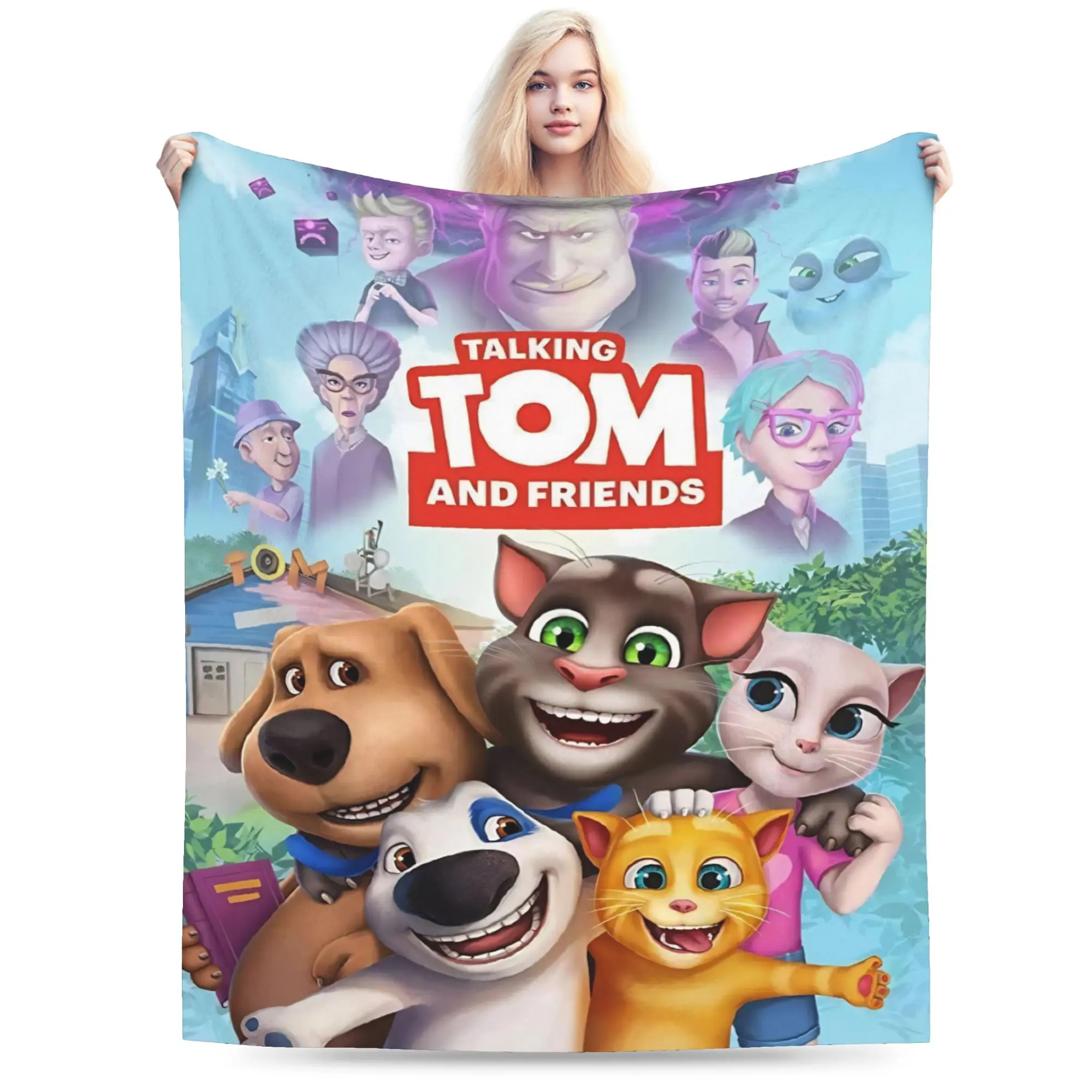 T-Talking T-Tom And F-Friends Throw Blanket for Couch Fuzzy Soft Plush Blanket 50x60 Inches Multi-size Bedspreads for All Season