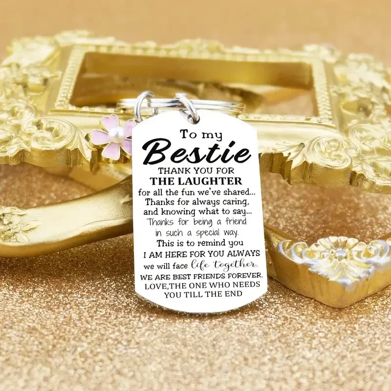 Unique Bestie Gifts,Bestie Flowers,Best Friend Keychain,Birthday Keyring,Good True Friends Friendship Human cremation urn Urn