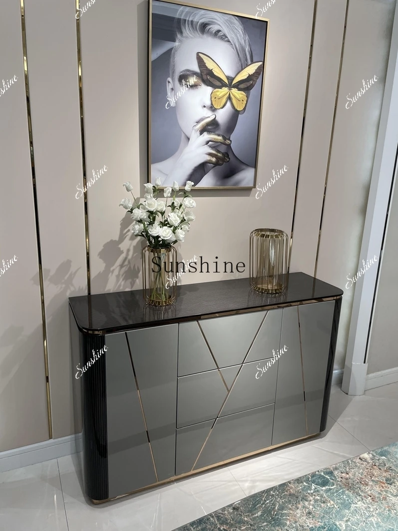 

Modern light luxury dining side cabinet simple entrance cabinet FT