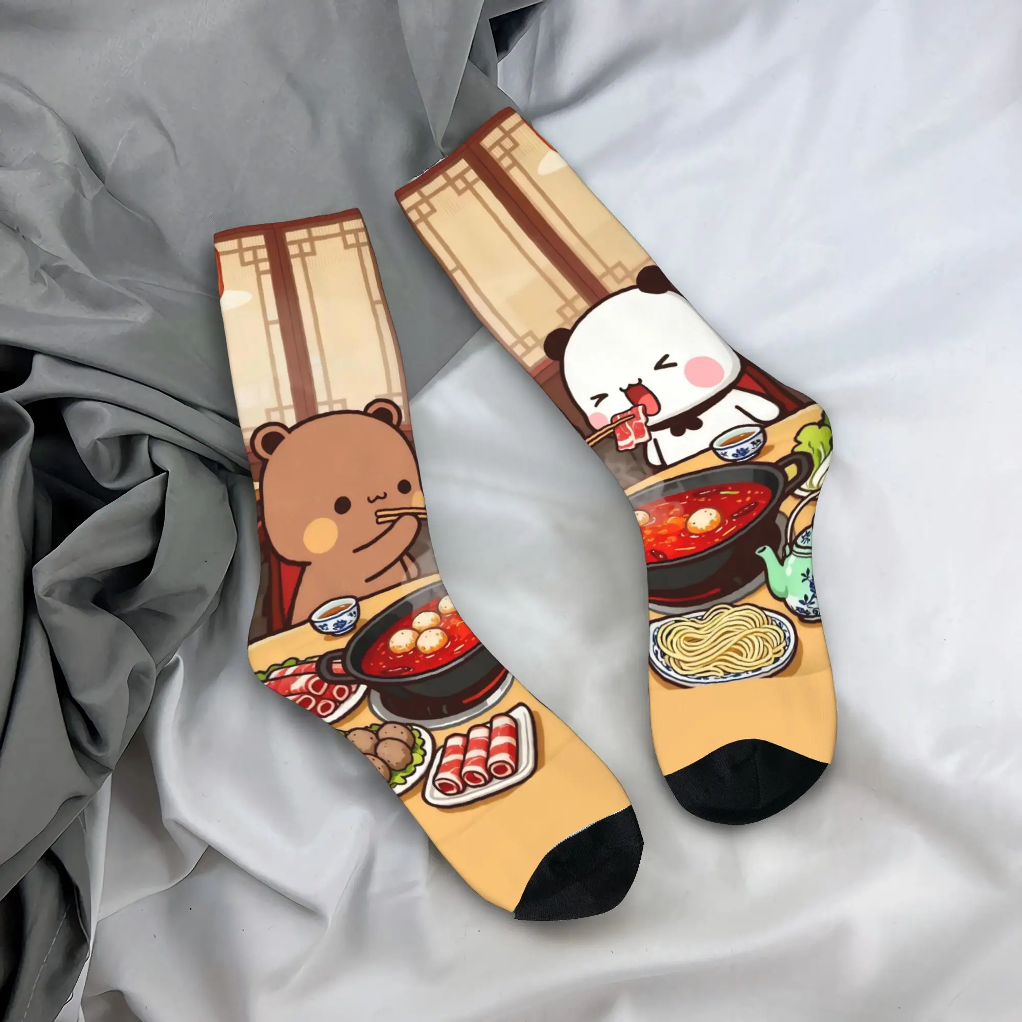 

Bear And Panda Bubu Dudu Stockings Women Men Socks Soft Breathable Novelty Socks Autumn Running Non-Slip Graphic Socks Gift
