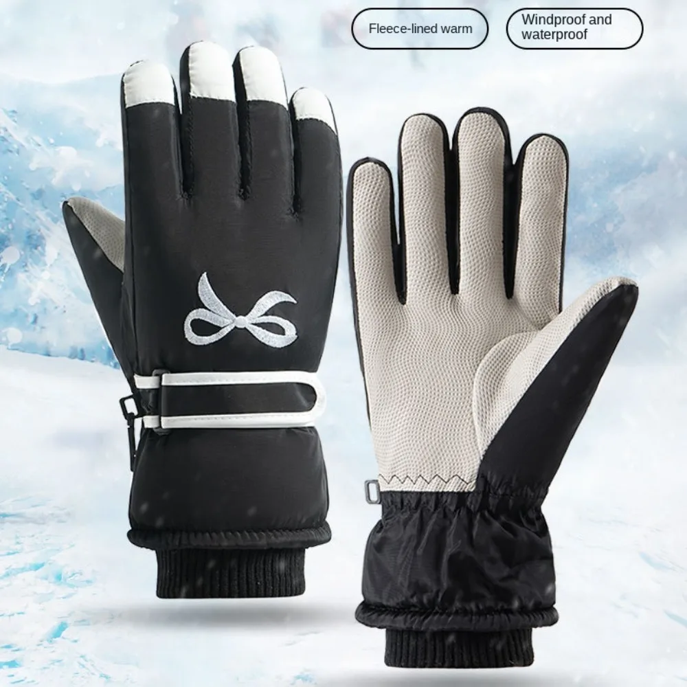 Nowe aksamitne rękawice narciarskie zimowe ciepłe dotykowe do jazdy na rowerze i narciarstwa antypoślizgowe wodoodporne zimowe ciepłe rękawice snowboardowe