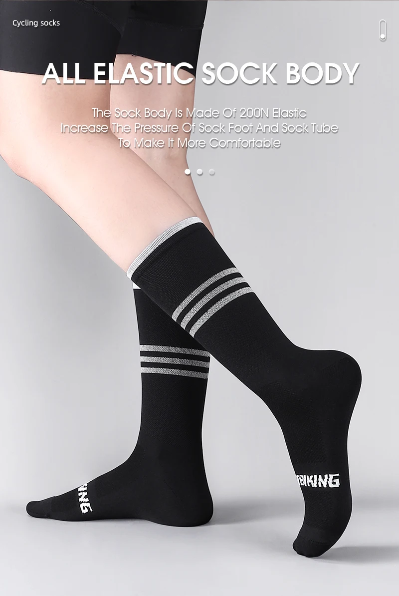 WEST BIKING Reflektierende Fahrradsocken für Männer und Frauen Schnelltrocknende Sportsocken Atmungsaktive Lauf- und Fahrradausrüstung EU-Größe 37-43 – Detail 10