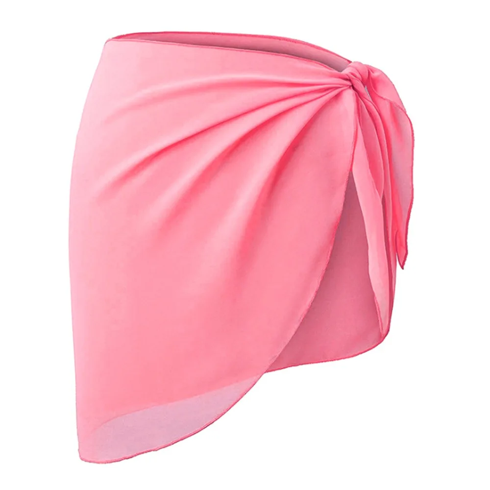 Chiffon Material Beach Dress Short Length Sheer Fabric Swimsuit Coverups UPF Protection Wearable Design Bikini Cover Ups