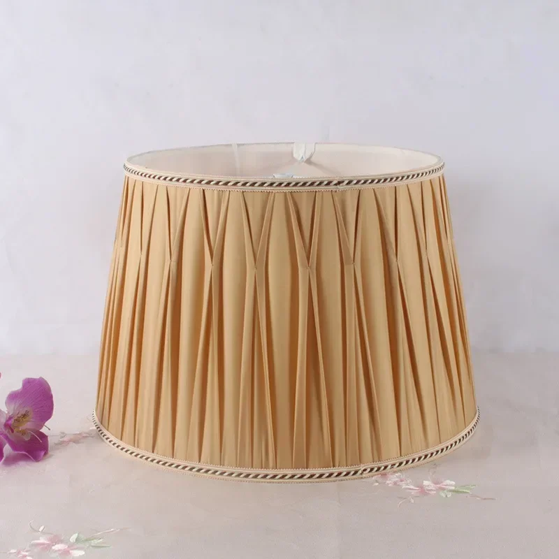 High-end lamp cover custom dark yellow silk cloth simple and fashionable personalized E27 screw lighting accessories  abajur조명