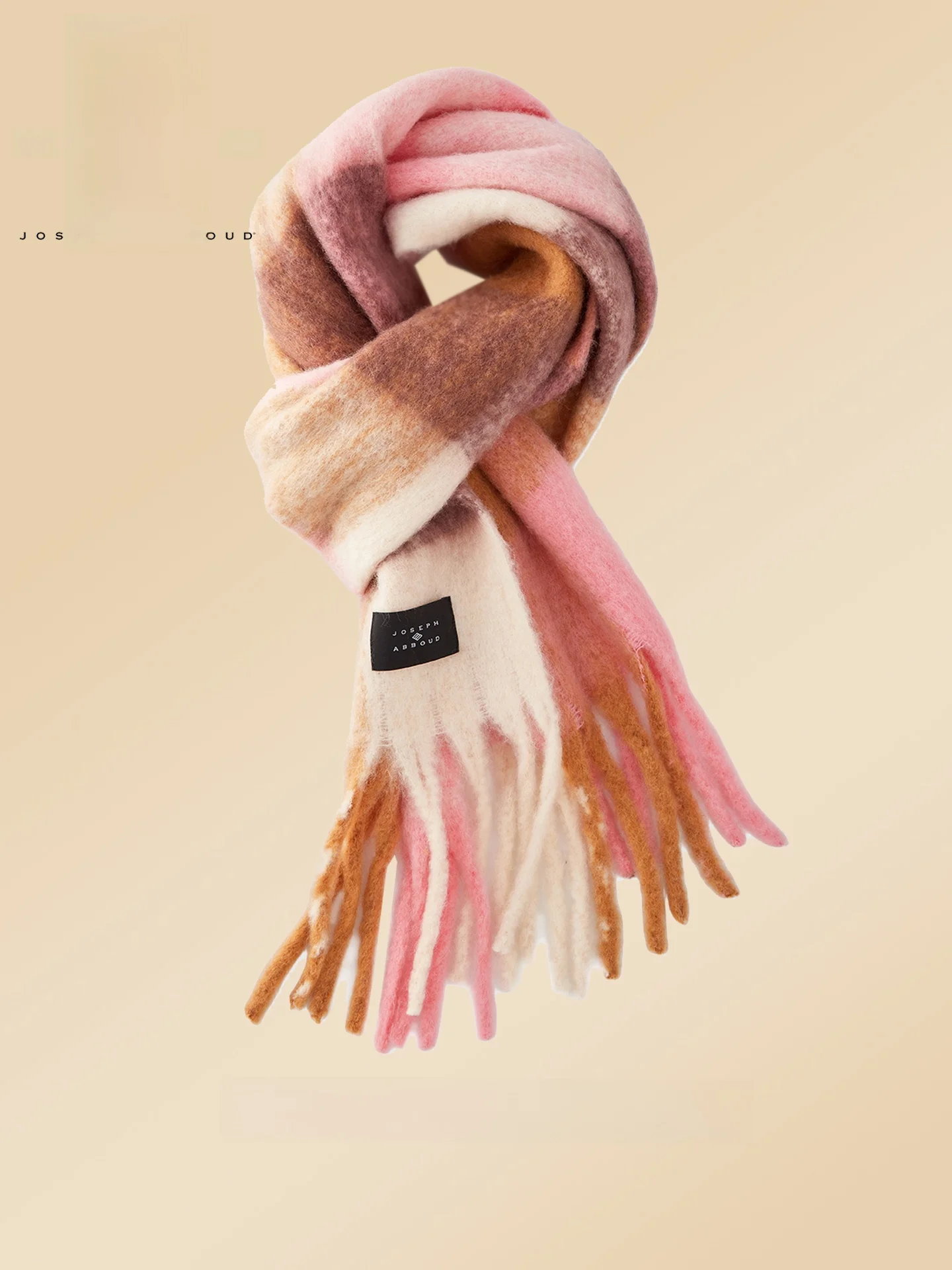 Echarpe-joseph-abboud-retro-polyvalente-en-melange-de-laine-motif-a-pois-et-a-carreaux-cadeau-d'hiver-tendance-pour-tous-les-ages