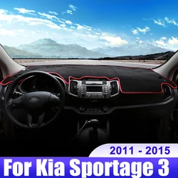 For Kia Sportage 3 R 2011 2012 2013 2014 2015 Car Dashboard Cover Dash Mat Sun Shade Avoid Light Non-slip Pad Accessories