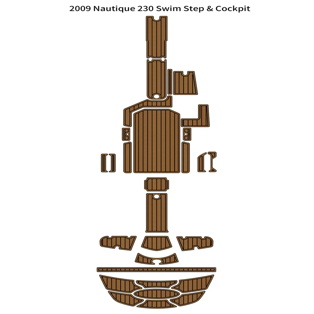 

2009 Nautique 230 Swim Step & Cockpit Pad Boat EVA Teak Decking 1/4" 6mm