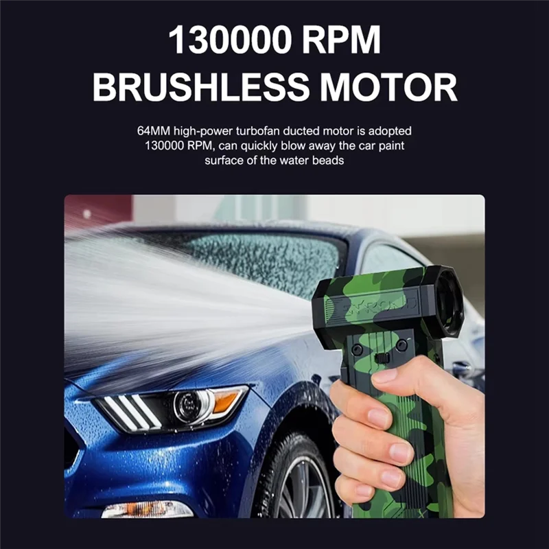 Turbo Jet Blower 130000RPM Air Blower Brushless Motor Thrust Turbo Fan 8000Mah Air Puissant Car Blower Fan