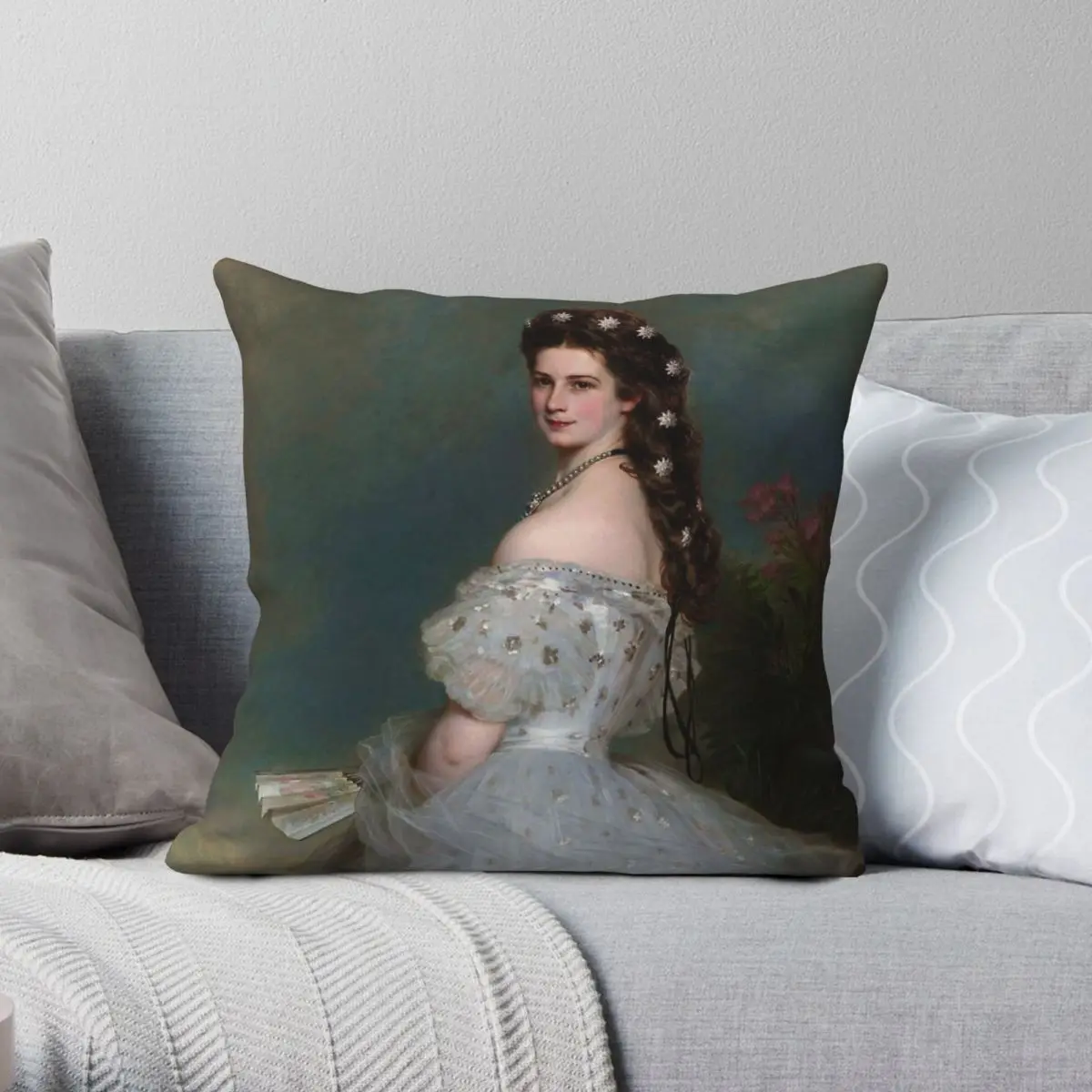 Empress Sisi Elisabeth Of Austria Square Pillowcase Polyester Linen Velvet Creative Throw Pillow Case Car Cushion Cover 45x45