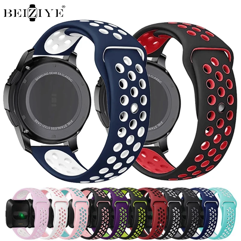 

20mm 22mm Sport Silicone Band for Samsung Galaxy Watch 6/5/4/3 Active 2 Strap For Amazfit Bip 5 GTS GTR 4 3 Huawei GT4 GT3 GT2E