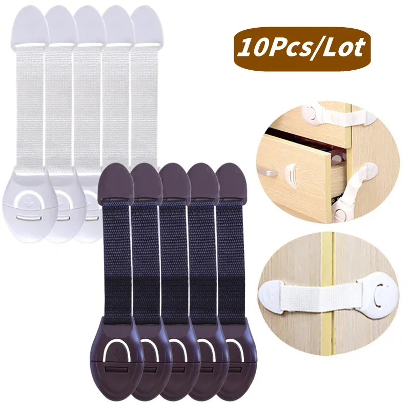 

10/5 PCS Children Safety Cabinet Lock Baby Security Protection Drawer Door Cabinet Locks Plastic Kids Safety Door Lock Straps