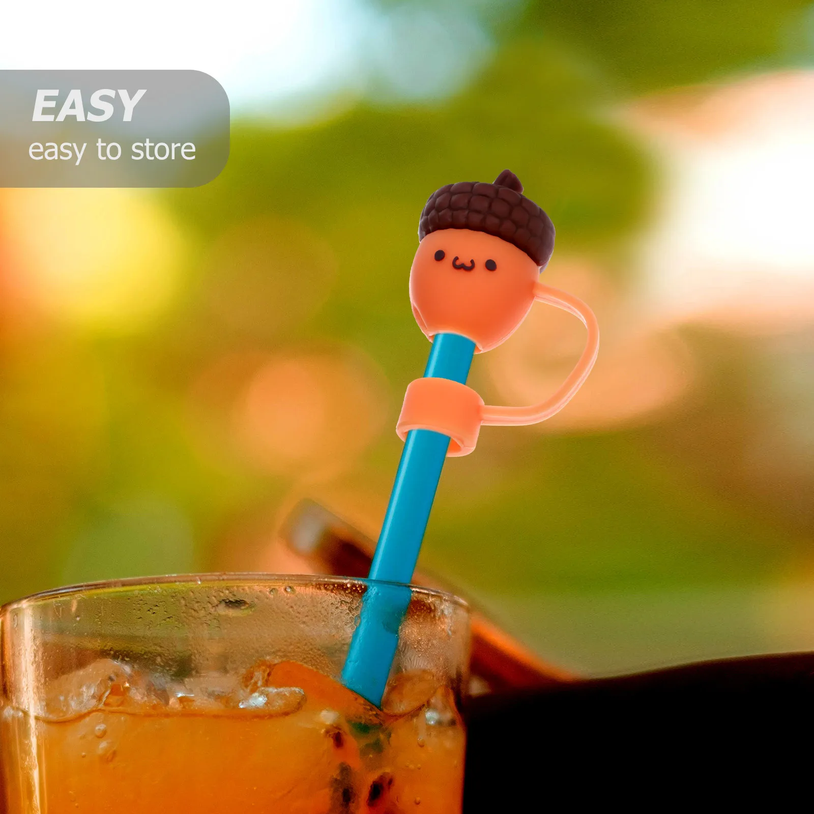 

4pcs Reusable Silicone Straw Caps Cute Straw Plug For Drinking Straws Party Supplies Tips Protector Spill-Proof Covers Kitchen