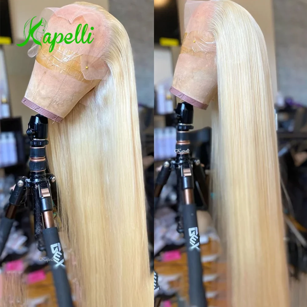 

32inch 13x4 Transparent 613 Honey Blonde Color Lace Front Human Hair Wigs for Women Raw Brazilian Straight Lace Frontal Wig 180%