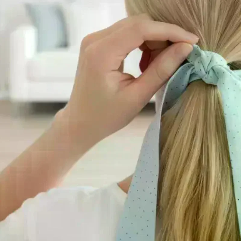 

Fashion Women Long Polka Dot Scarf 140x5cm Ribbon Headband Chic Bag Handle Tie for Daily Wear