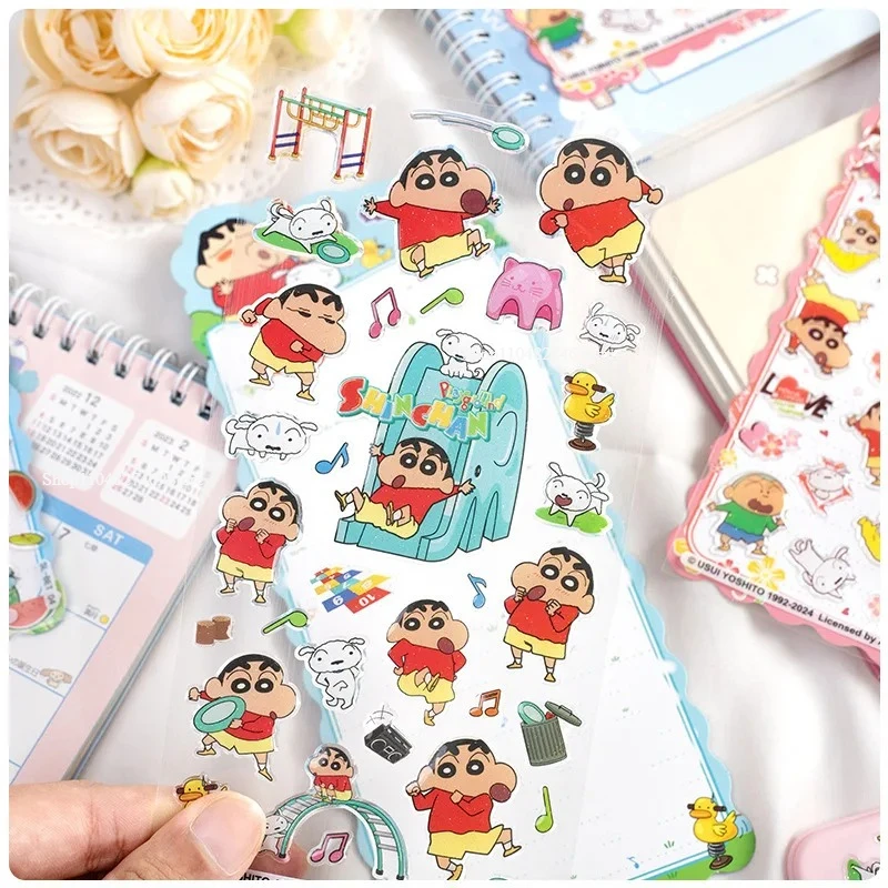 1/4 個本物のクレヨンしん 3d クリスタルステッカー手作り装飾タブレット携帯電話ケースステッカー文房具ステッカー