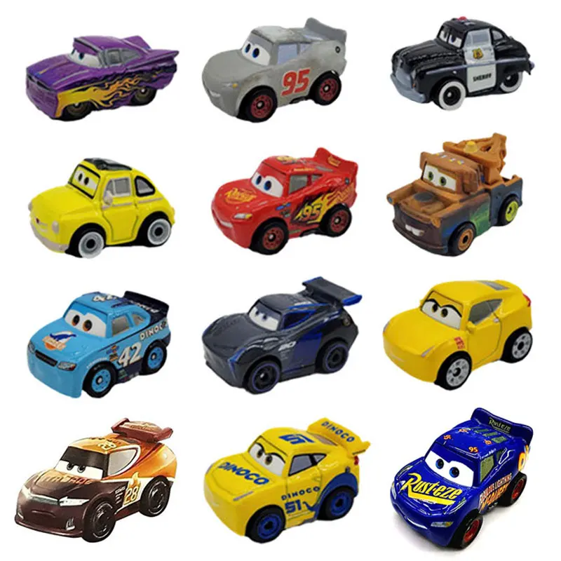 Disney Pixar Cars Lightning McQueen Mini Sheriff Cruz Ramirez Mater black storm Jackson Alloy Diecast Model Kids christmas Gift