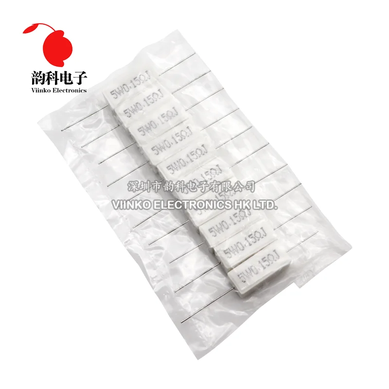 10pcs 5W 5% Cement Resistor Power Resistance 0.1 ~ 10K 0.1R 0.5R 1R 10R 100R 0.22 0.33 0.5 1 2 5 8 10 15 20 25 30 100 1K 10K ohm