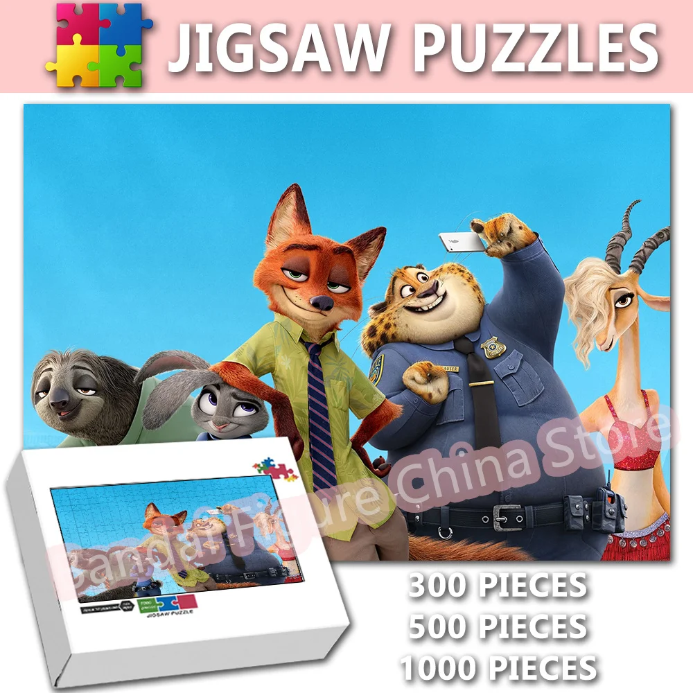 

Disney Zootopia Wooden Puzzle Cartoon Anime 1000 Pieces Jigsaw Puzzles High Definition Adults Diy Assembly Puzzle Toys Gifts