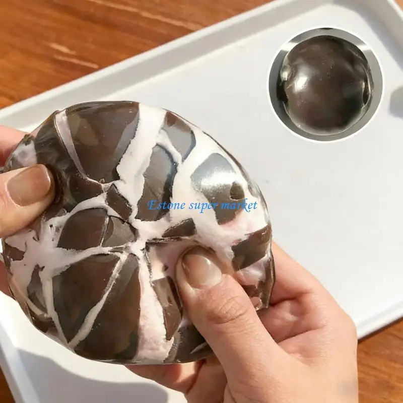 090B Crackling Sound Mint Dark Chocolate Coating Stress Relief Squeeze Ball Soft TPR Handmade Sensory Toy