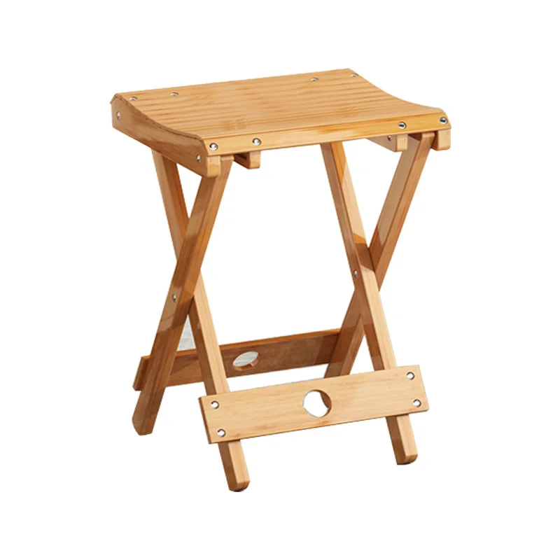 

Foldable Bamboo Small Stool Portable Wooden Step Stool for Fishing Entryway Shoe Bench Minimalist Backrest Chair for Kids