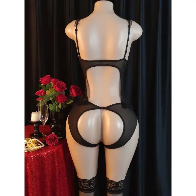Hot Women's Sex Lingerie Lace Open Breasts Bdsm Crotchless Bodysuit Sexy Underwear 18 Night Of Desire Babydoll Fantasy Clothing - Image 5