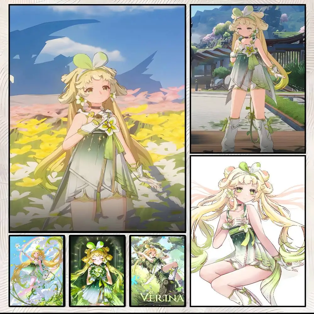 

V-Verina Wuthering Waves Anime Poster Waterproof HD Art Wall Decal Self-Adhesive Print. Aesthetic Home Room Decor for Living Roo