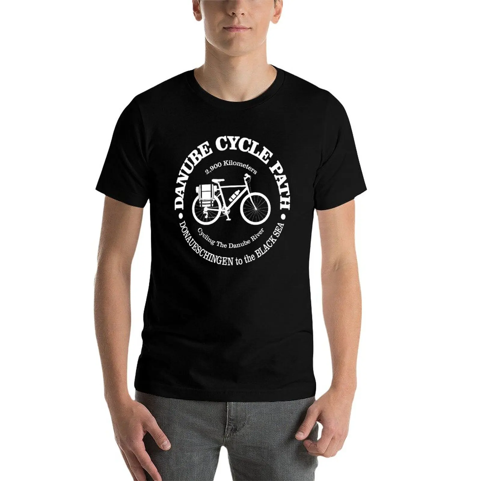 Danube Men's Cycle Path Graphic T-shirt, Customs T-shirt, mais tamanhos