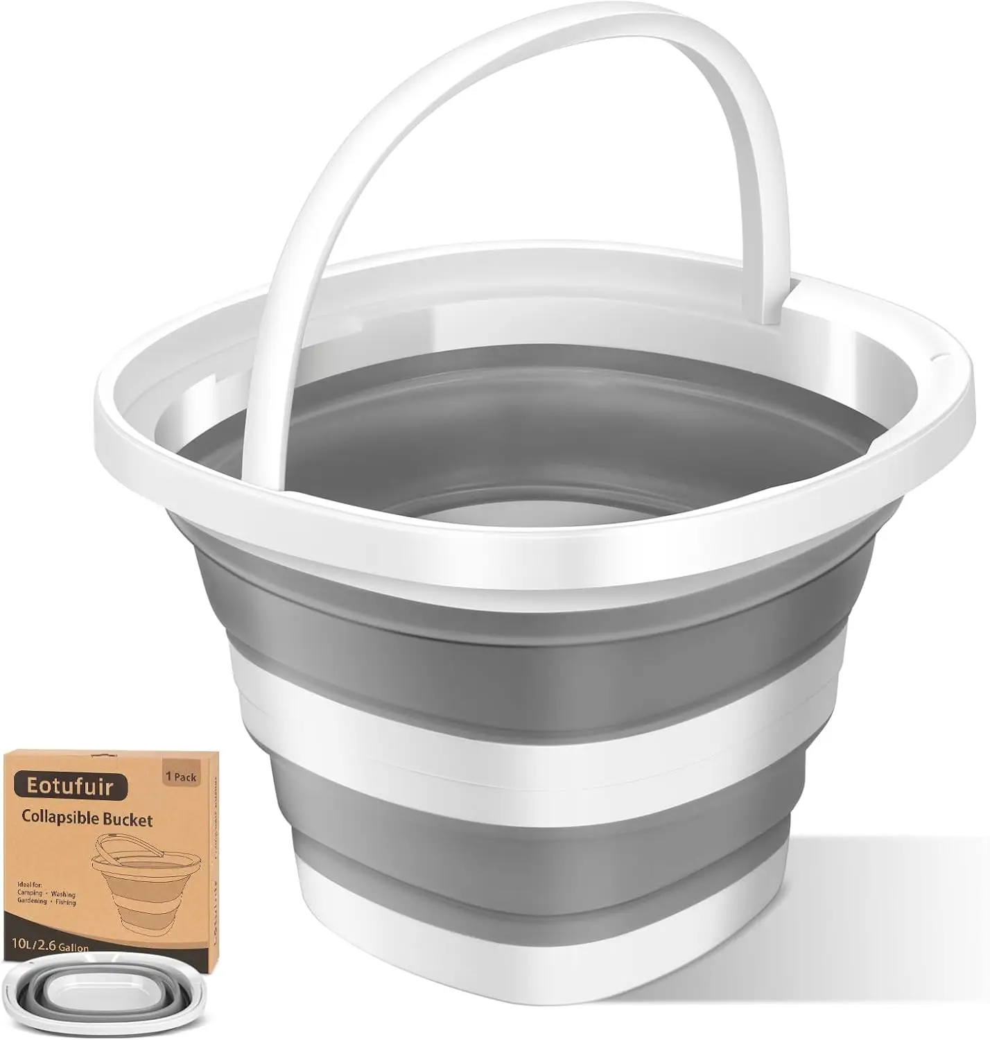 

Collapsible 2.6Gal Bucket for Camping, Car Wash, Gardening - Portable Foldable Design with Handle