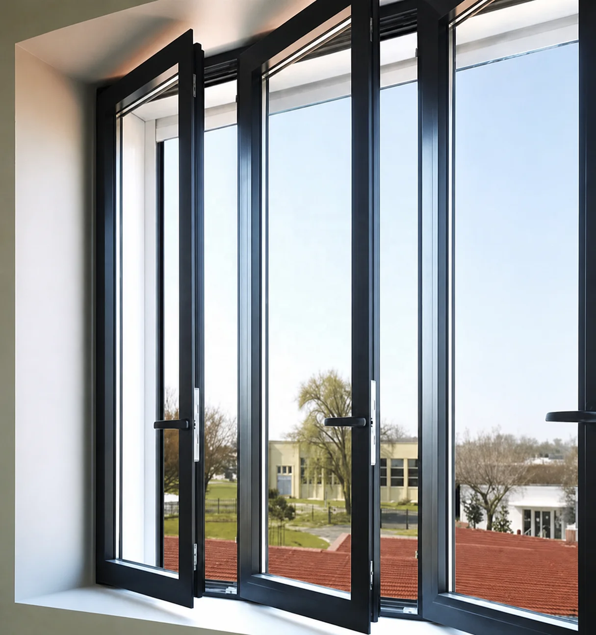 Multi Panel Living Room Rain Proof Glass Window High Quality Aluminum Glass Hinged Windows Fashionable Manual Casement Windows