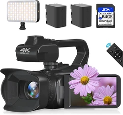 videocámaras electrónica de consumowebcam 4k 60fps professional Cámara de vídeo Digital 4K 60FPS 64MP fotografía Youtube Vlog videocámara para transmisión en vivo Webcam 18X Zoom pantalla táctil giratoria de 4 pulgadas