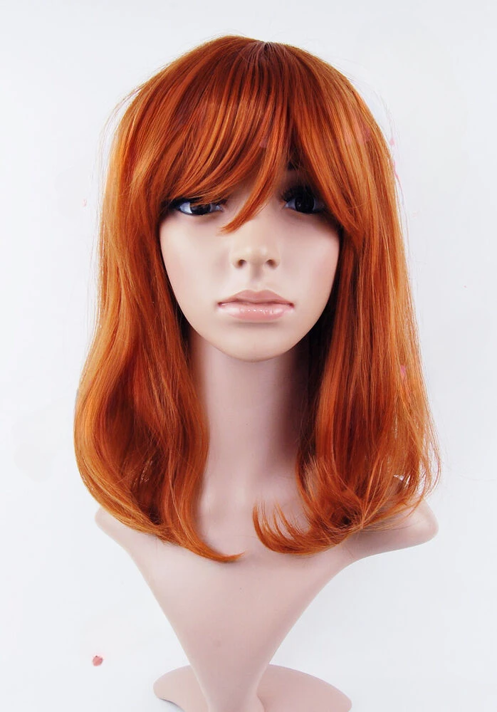 

Length with Fringe Auburn Brown Blonde Synthetic Wig