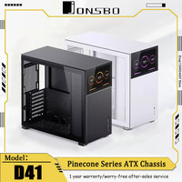 JONSBO Pinecone D41 Computer Case ATX Version MATX Glass Side Translucent Desktop 360 Water-Cooled MESH Secondary Screen Case