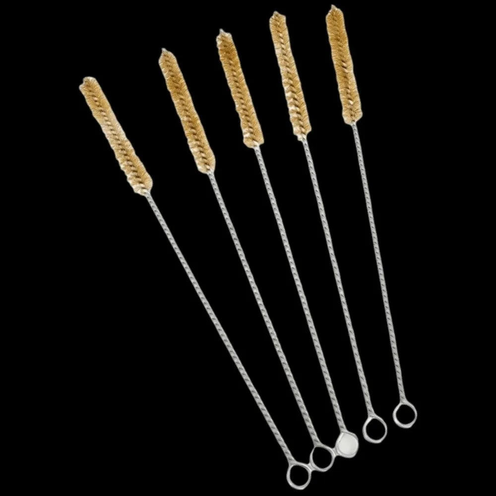 5pcs Test Tube Cleaning Brass Cylinder Wire Tube Pipe Cleaning Brush Stainless Steel Multi-Functional Cleaning Brush Polishing