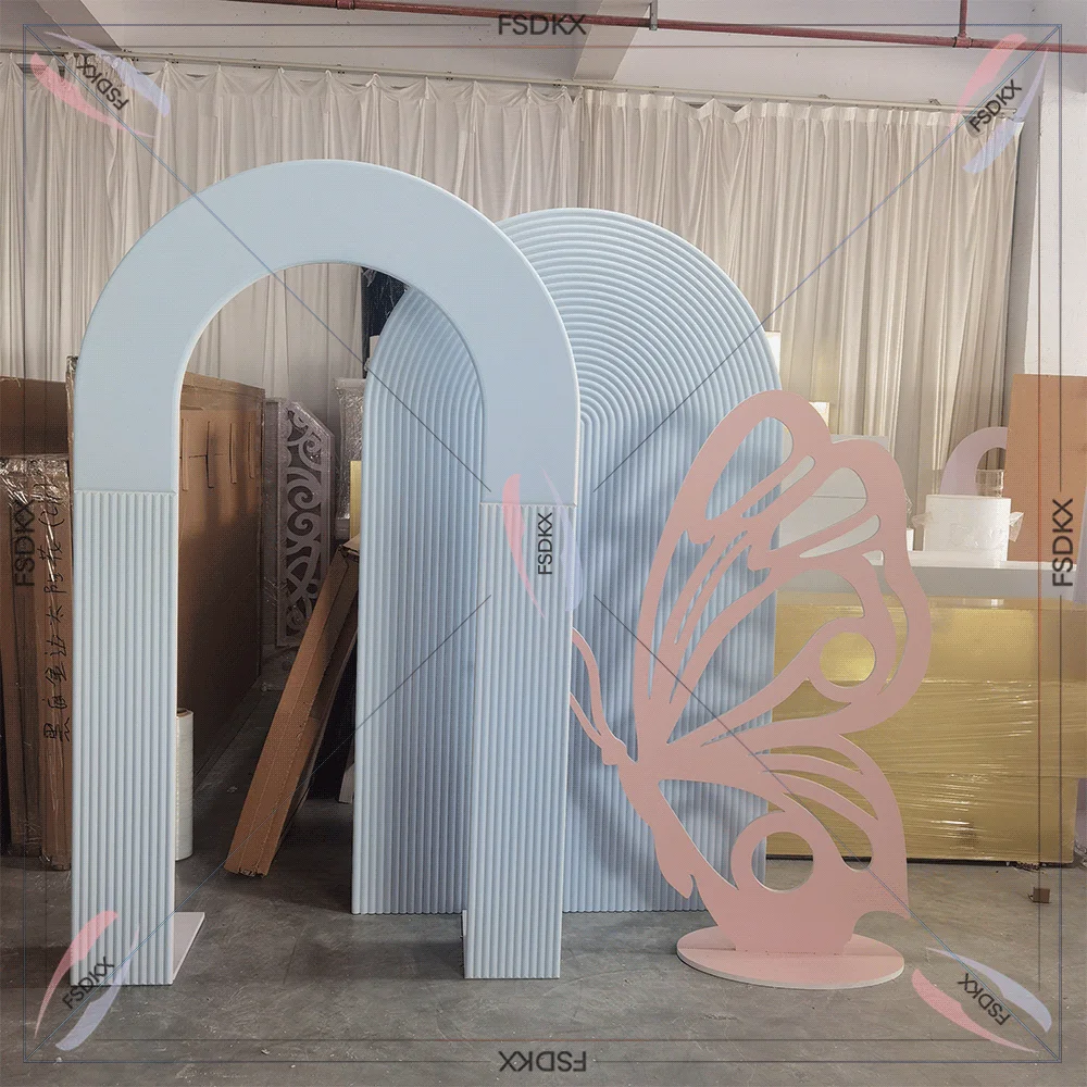 Wedding Supplies Butterfly Uv Pvc Wedding Backdrop Stand Arch Backdrop For Wedding Event Decoration