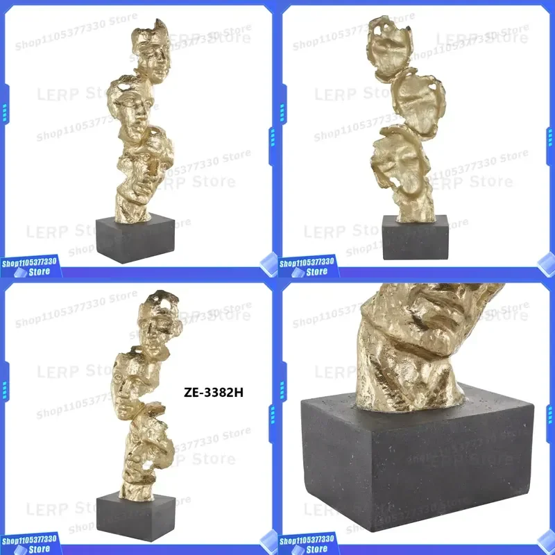 Luxury Gold Plated Round Metal Sculpture for Villa Outdoor Decor Heavy Artwork Digital Printing Casting Technology Garden