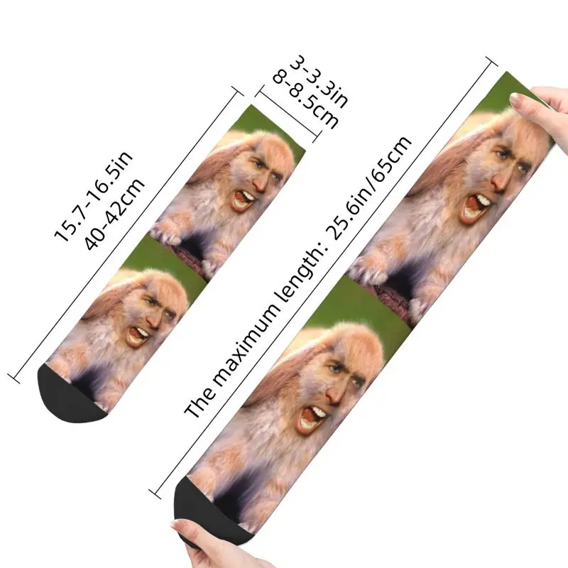 Calcetines Unisex con estampado 3D, medias cálidas con estampado divertido de Nicolas Cage Rabbit, novedad