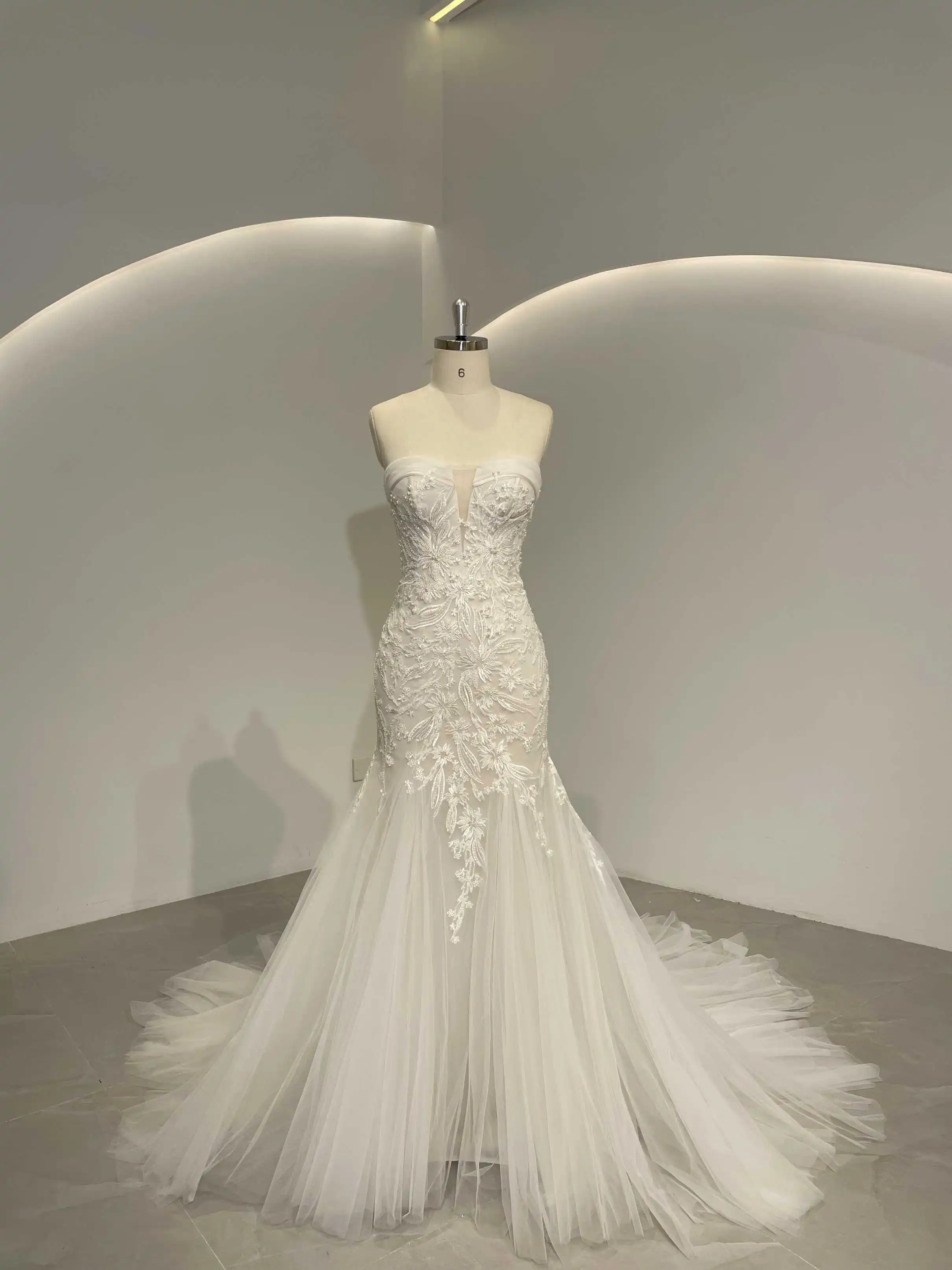 

Свадебное платье на заказ Royal Muse, сексуальное свадебное платье русалки, длинная юбка со шлейфом в форме сердца