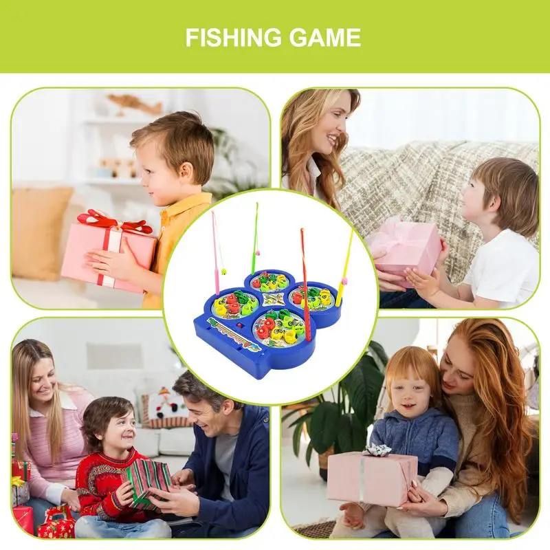 Set di giocattoli da pesca magnetici interazione genitore-figlio gioco di pesca magnetico educativo regali di compleanno per bambini 4 canne da pesca