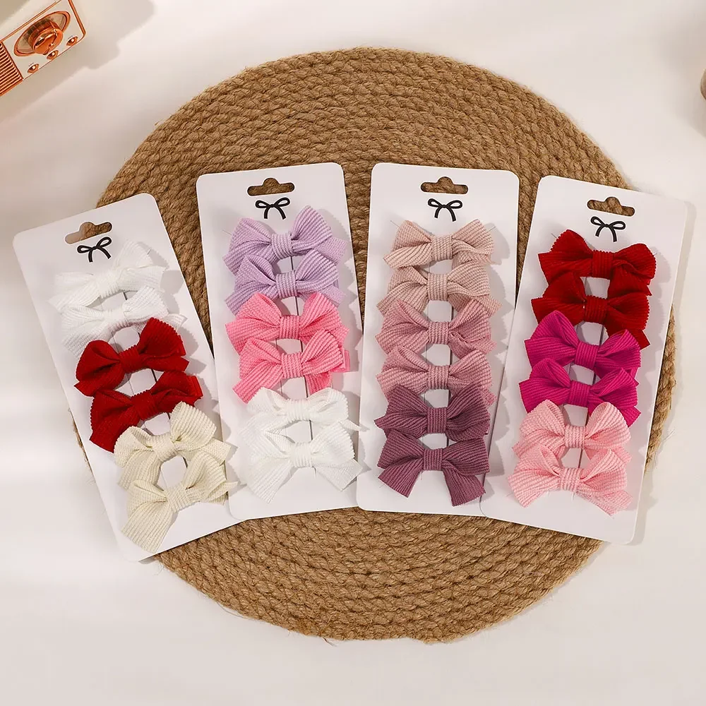 6 Stück Mini Schleifen Haars pangen Set für Mädchen Kleinkind klassische Jubel Bowknot Haar Pony Haarnadel Kinder schöne Haarschmuck Geschenkset